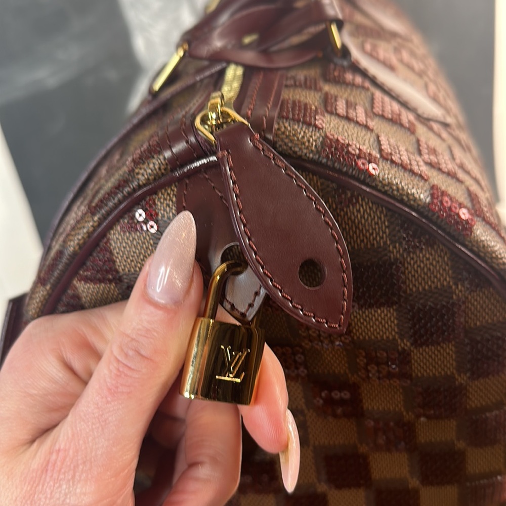 LOUIS VUITTON Damier Paillettes Speedy 30 Rouge limited edition - Picture 7 of 12